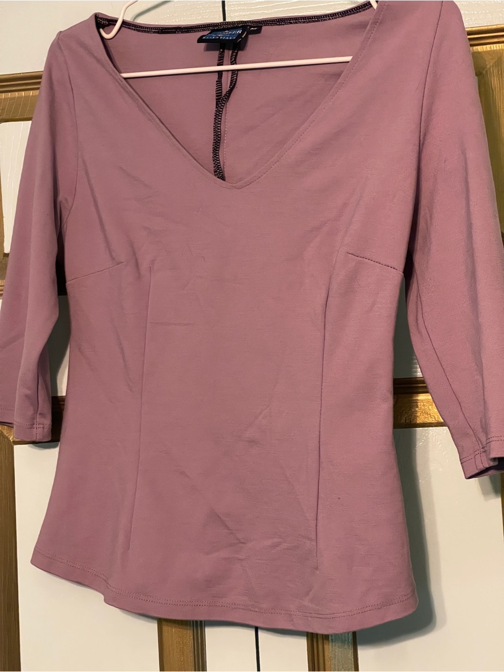 Elhoffer DesignEssential Catherine  Lilac/Mauve V-Neck Three-Quarter Sleeve Top